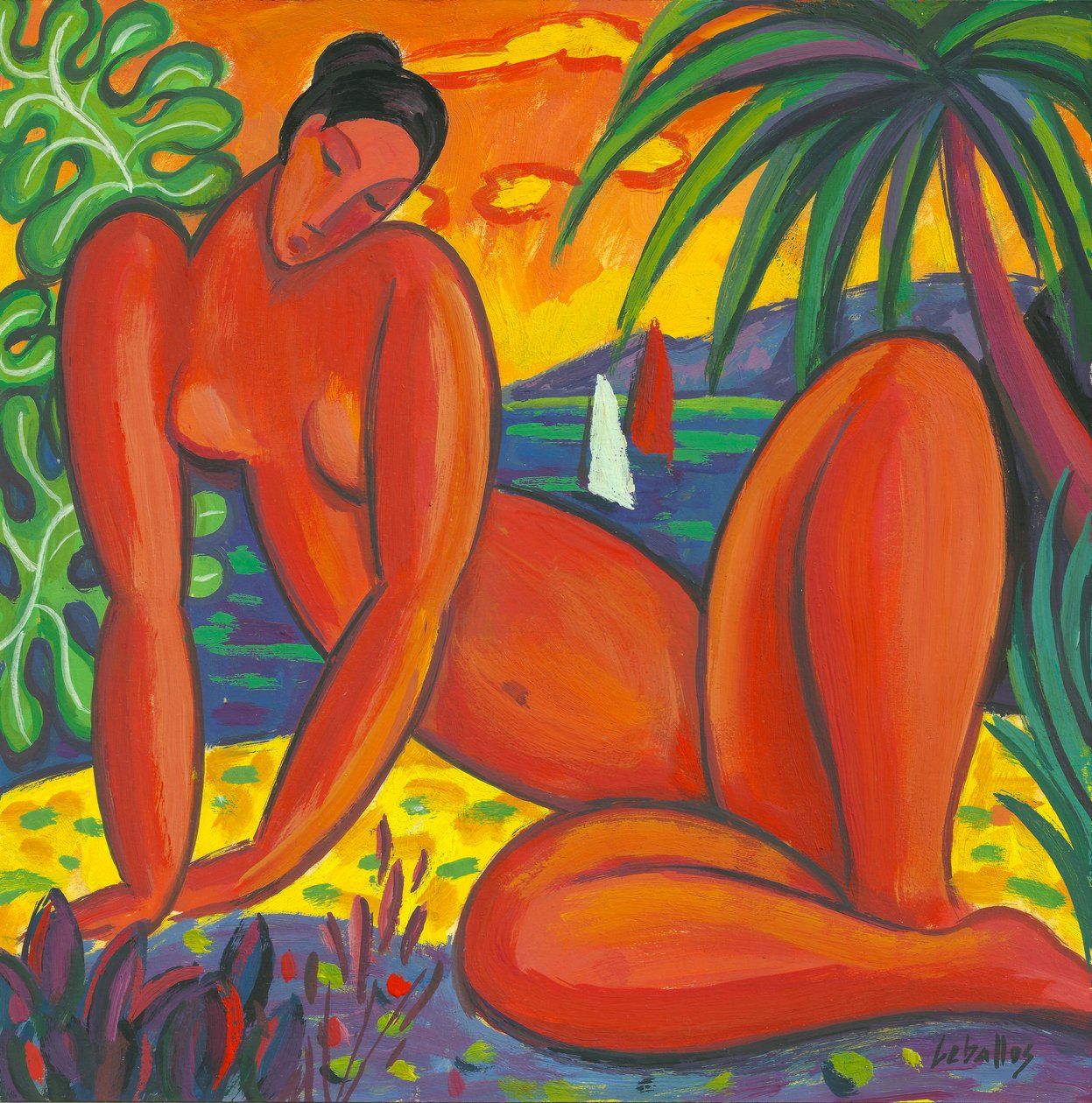 台田裸体》，2013 年（纸上水粉画） 作者 