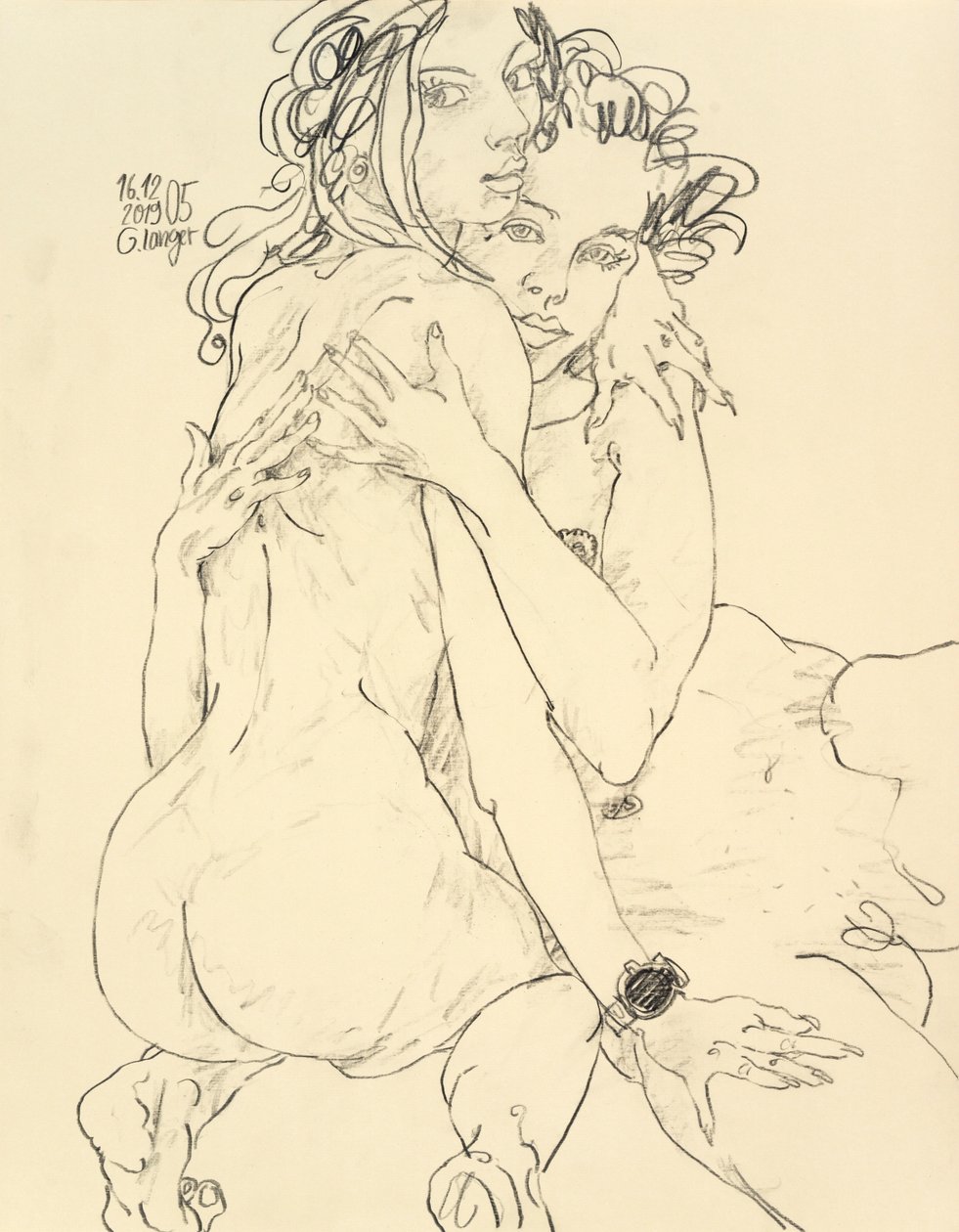 女性裸体，酷友情 作者 甘特·兰格