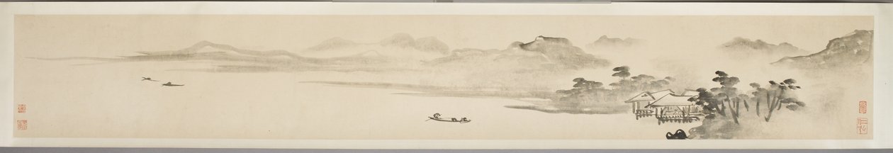 景观与渔夫和诗（墨水在纸上）（另见351451-3） 作者 郭旭郭旭