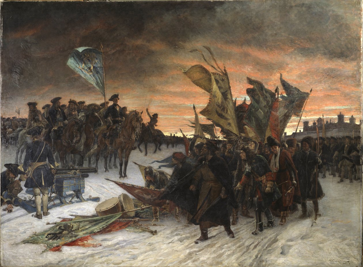 La bataille de Narva (1700) - Narva, by Cederstrom, Gustaf (1845-1933). Oil on canvas 作者 古斯塔夫·奥拉夫·塞德斯特罗姆