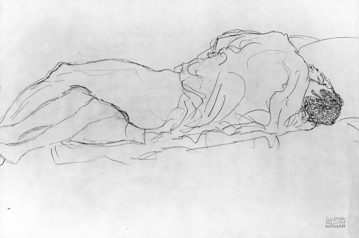 夫妇在床上，c.1915 作者 古斯塔夫·克里姆特