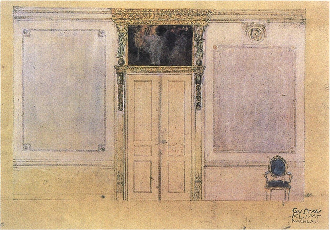 Palais Dumba音乐沙龙的设计设计。 作者 古斯塔夫·克里姆特