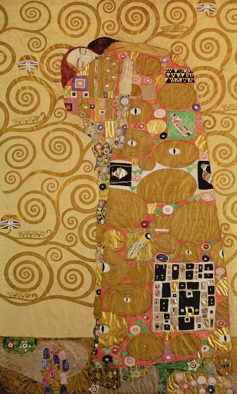 Fulfillment（Stoclet Frieze）c.1905-09（tempera，wc）（详见259350） 作者 古斯塔夫·克里姆特