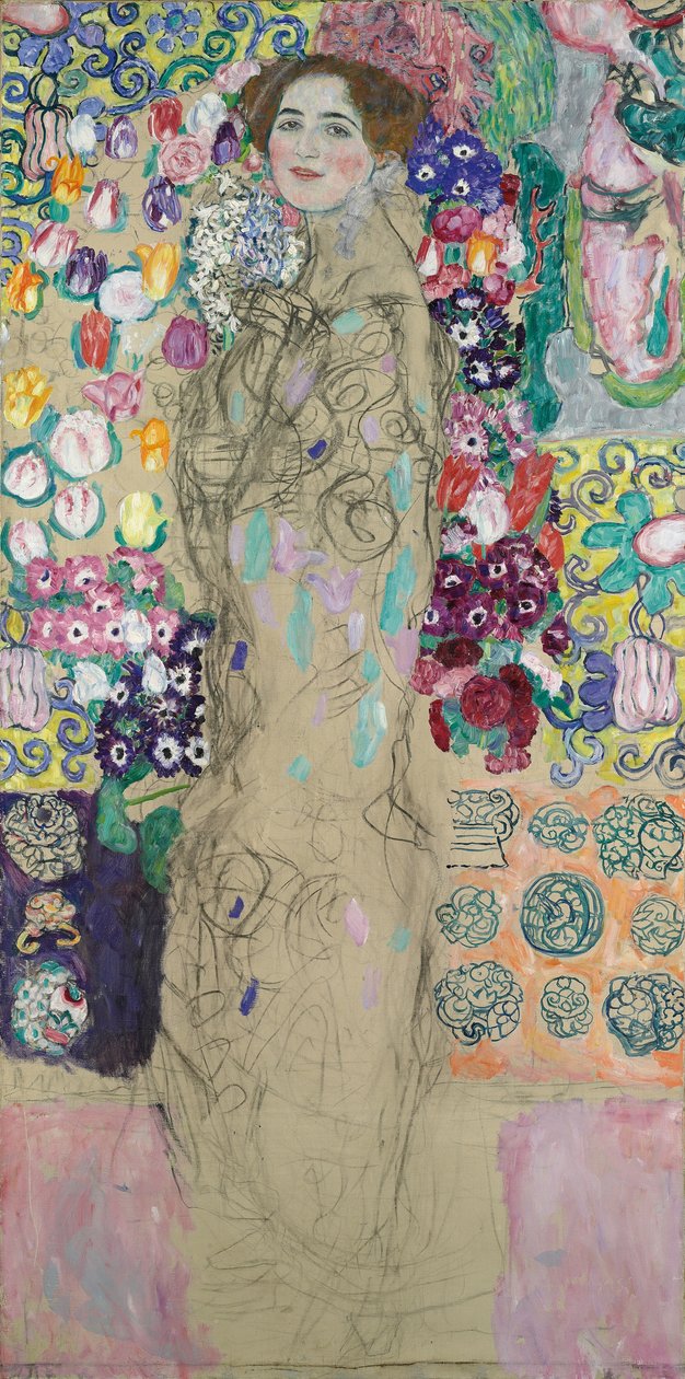 Ria Munk III的肖像，（未完成的1917-18） 作者 古斯塔夫·克里姆特