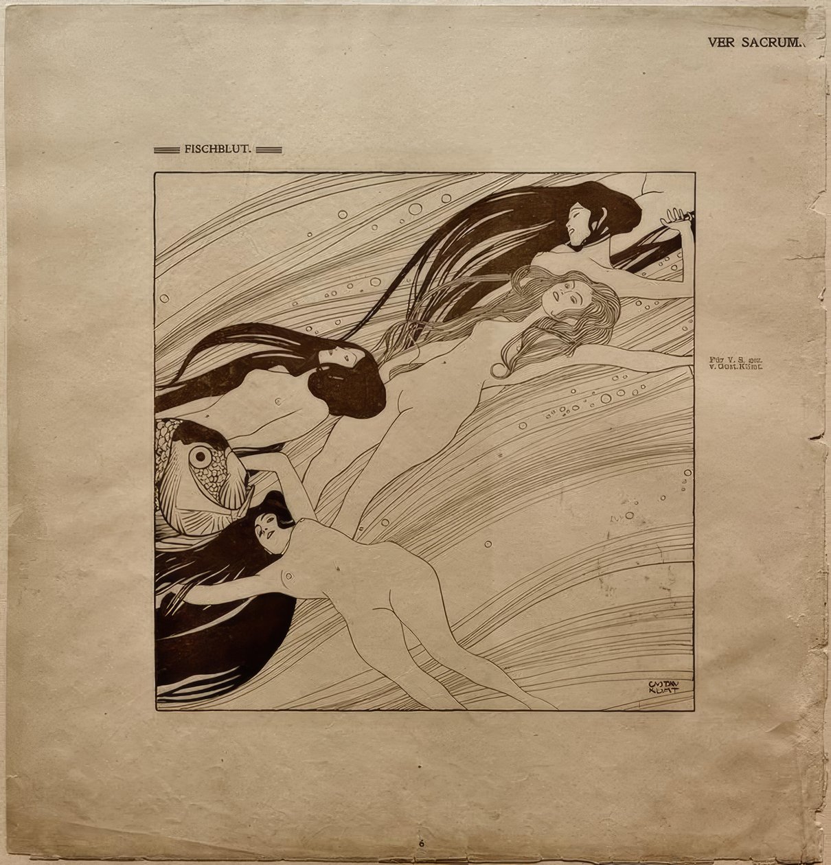 Ver Sacrum 1898，Fischblut - G.Klimt 作者 古斯塔夫·克里姆特