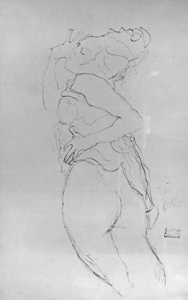 年轻女子，1917年 作者 古斯塔夫·克里姆特