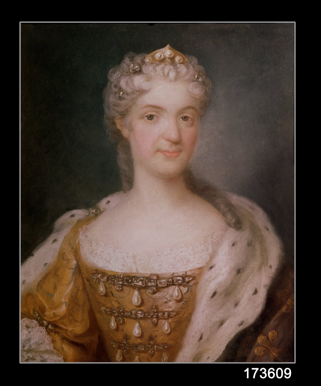 Marie Leczinska（1703-68）法国女王的画像（纸上粉彩）（参见173610） 作者 古斯塔夫·伦德伯格