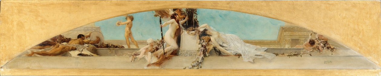 狄俄尼索斯的祭坛。布尔格剧院的天花板绘画研究，维也纳，1886年。 作者 古斯塔夫·克里姆特