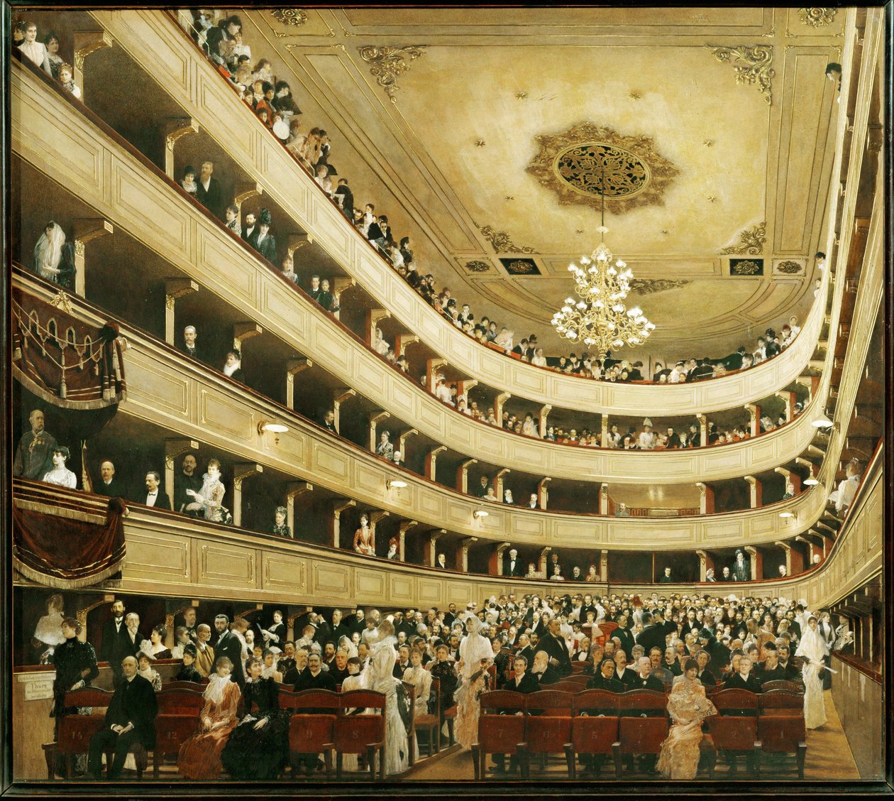 老宫廷剧院 "Altes Burgtheater "内的礼堂 作者 古斯塔夫·克里姆特