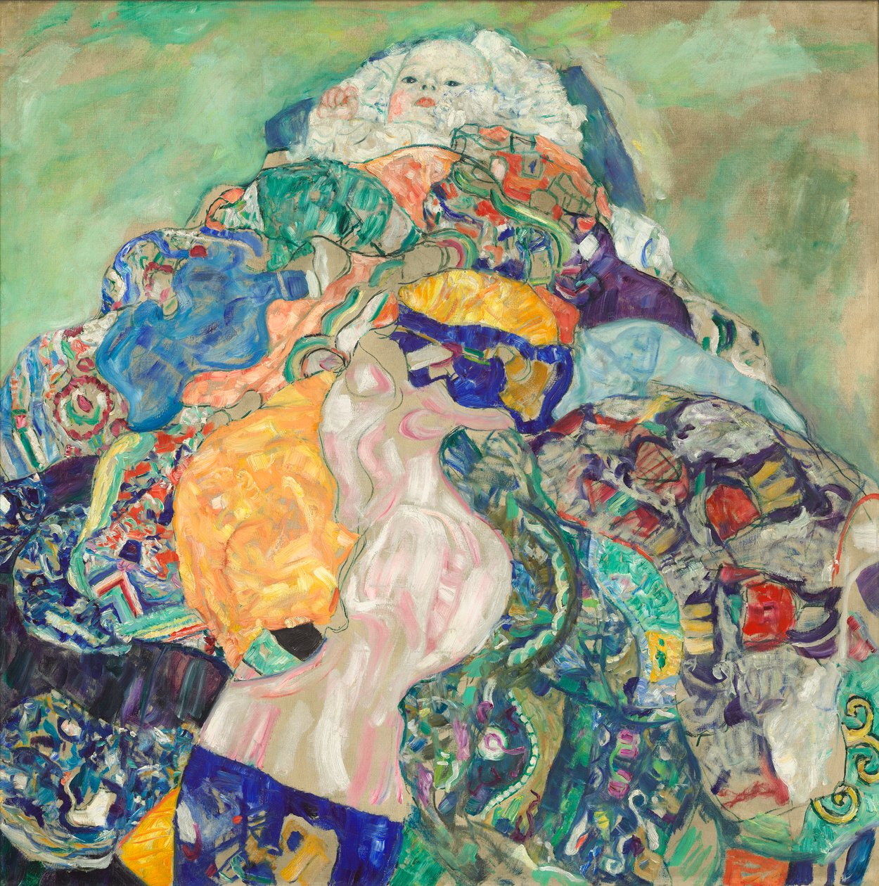 婴儿（摇篮），1917-18 作者 古斯塔夫·克里姆特