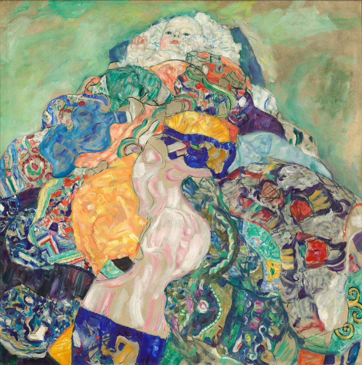 婴儿摇篮，19171918。 作者 古斯塔夫·克里姆特