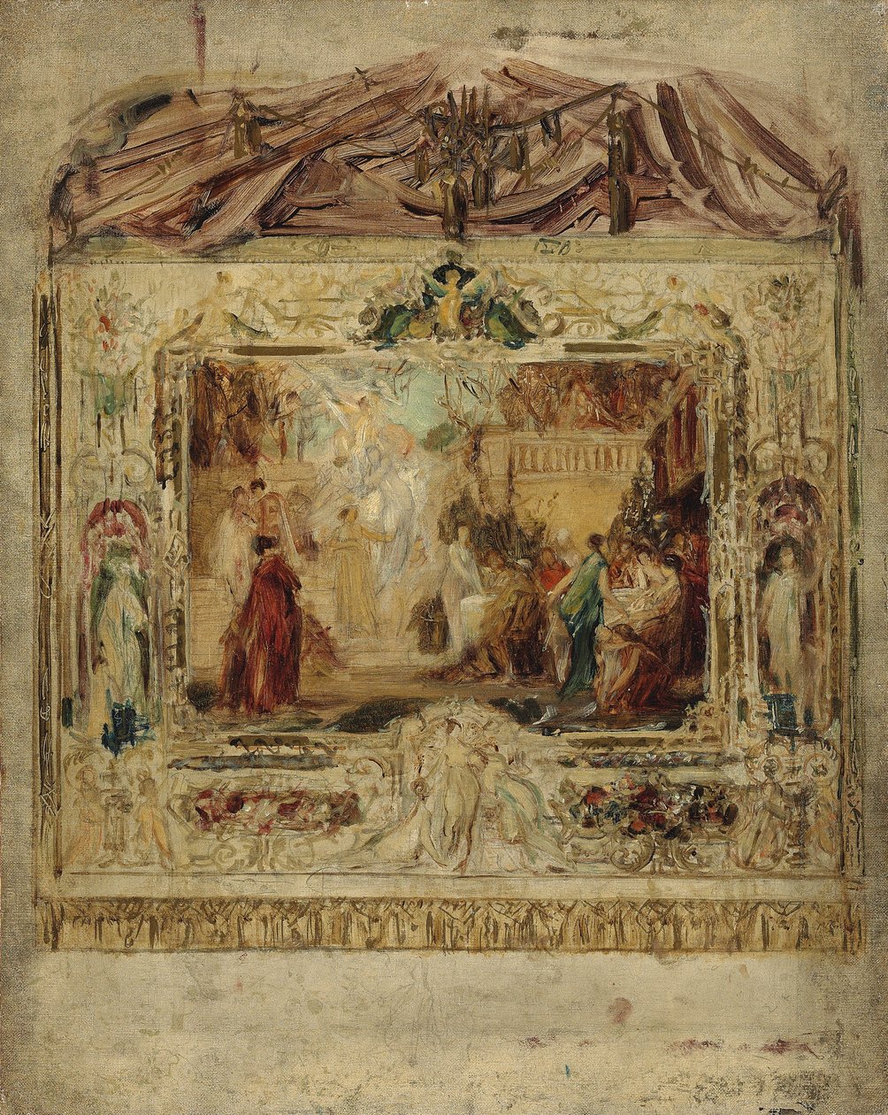剧院幕布设计，约 1883-85 年（布面油画） 作者 古斯塔夫·克里姆特