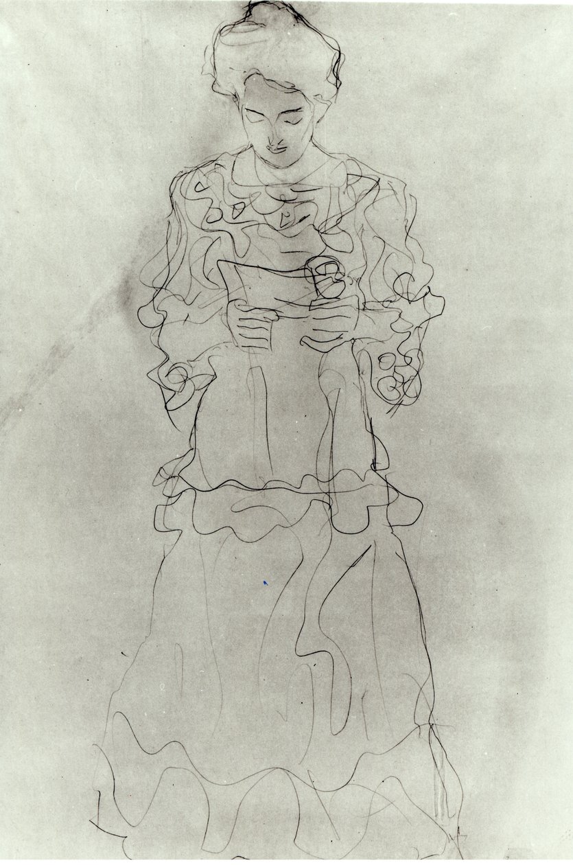 女孩读我， 作者 古斯塔夫·克里姆特