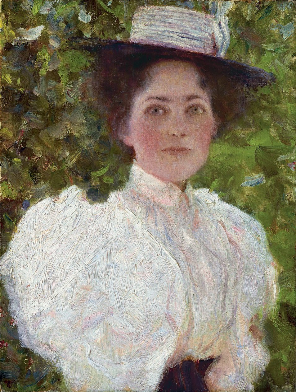 树叶中的女孩，约 1908 年（布面油画） 作者 古斯塔夫·克里姆特