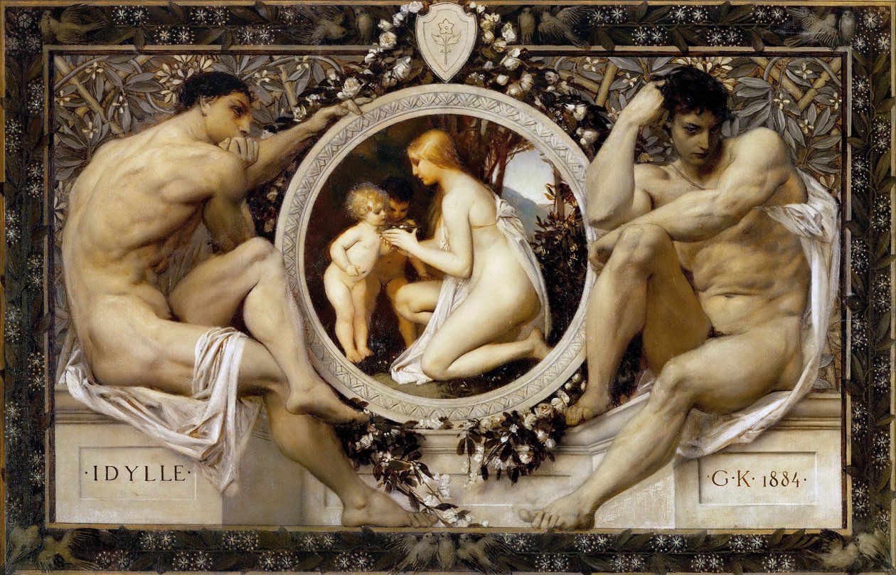 田园诗 - Klimt, Gustav (1862-1918) - 1884 - 布面油画 - 49,5x73,5 - 维也纳博物馆 作者 古斯塔夫·克里姆特