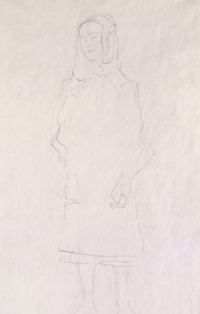 马达-普里马维西，约 1925 年（铅笔、日本纸） 作者 古斯塔夫·克里姆特