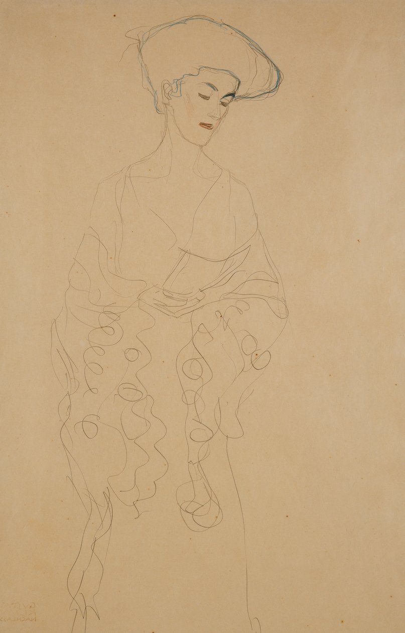 稍微向左转，1907年 作者 古斯塔夫·克里姆特