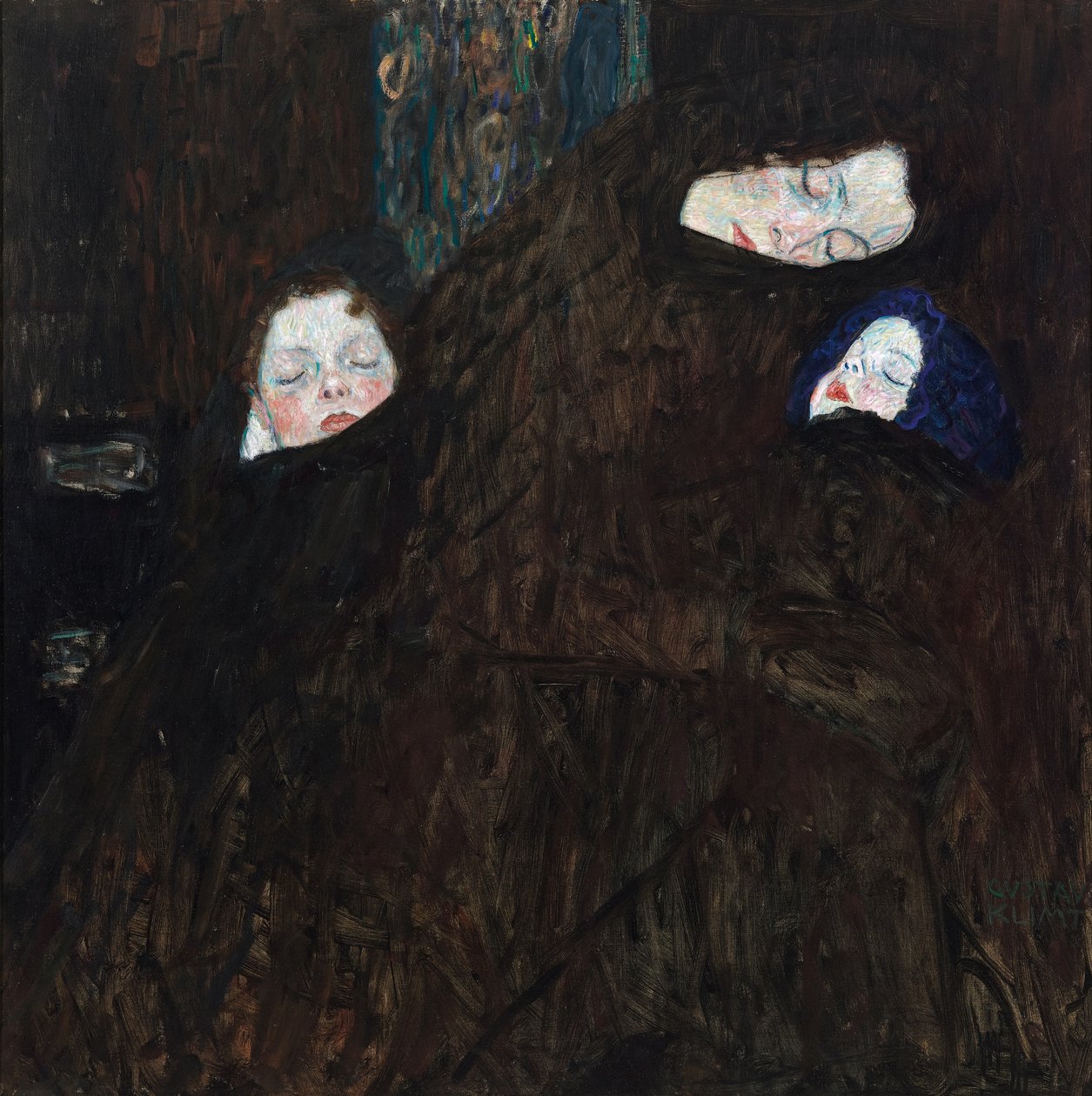 母亲和两个孩子 家庭，1908-1910。 作者 古斯塔夫·克里姆特