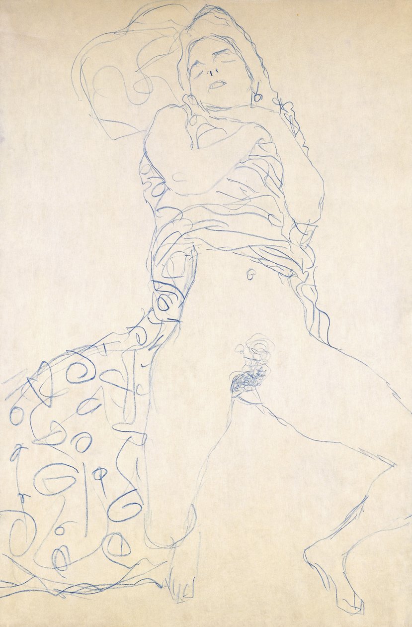 裸体;哈尔巴克特，1913年 作者 古斯塔夫·克里姆特