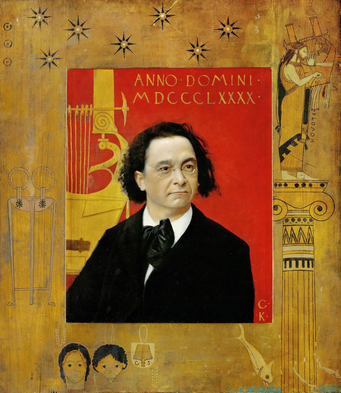 钢琴家兼作曲家约瑟夫·彭博尔的肖像，1890年 作者 古斯塔夫·克里姆特