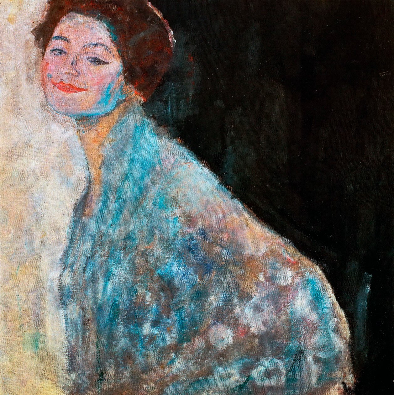 未完成的白色夫人肖像，1917年 作者 古斯塔夫·克里姆特