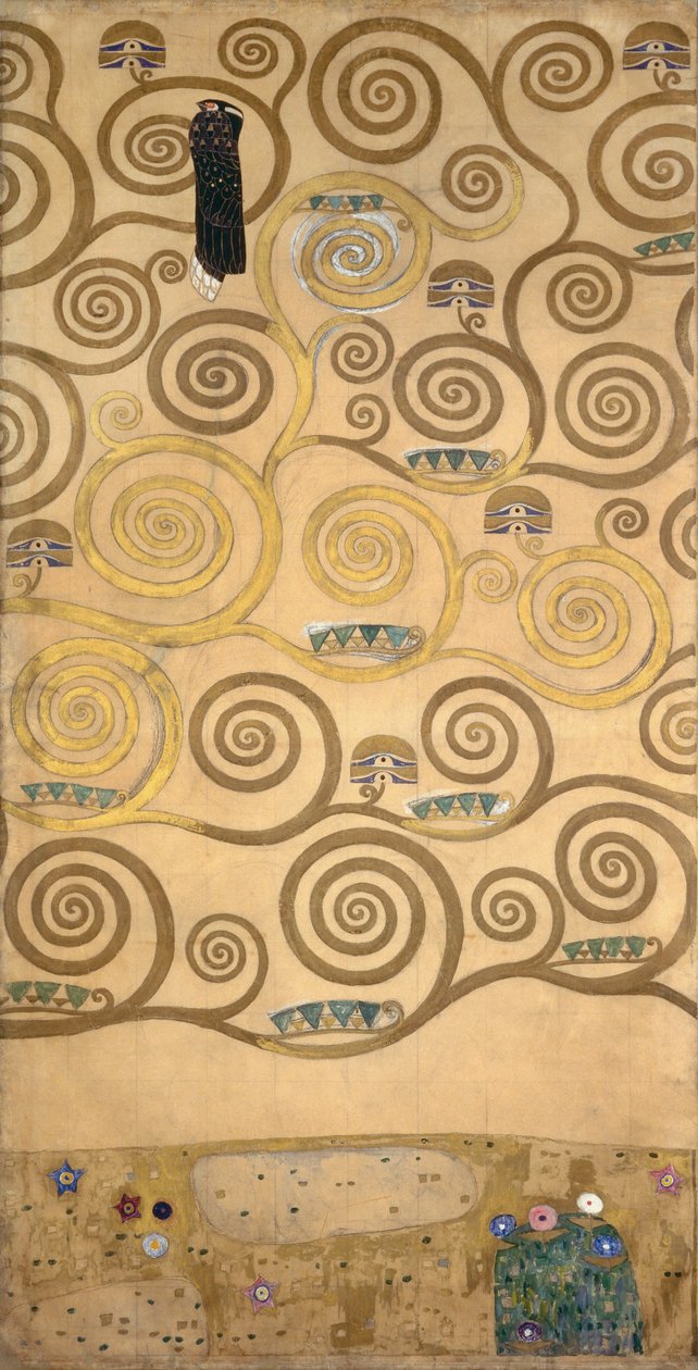 比利时布鲁塞尔斯托克莱宫楣画草图（纸面水彩和铅笔画） 作者 古斯塔夫·克里姆特