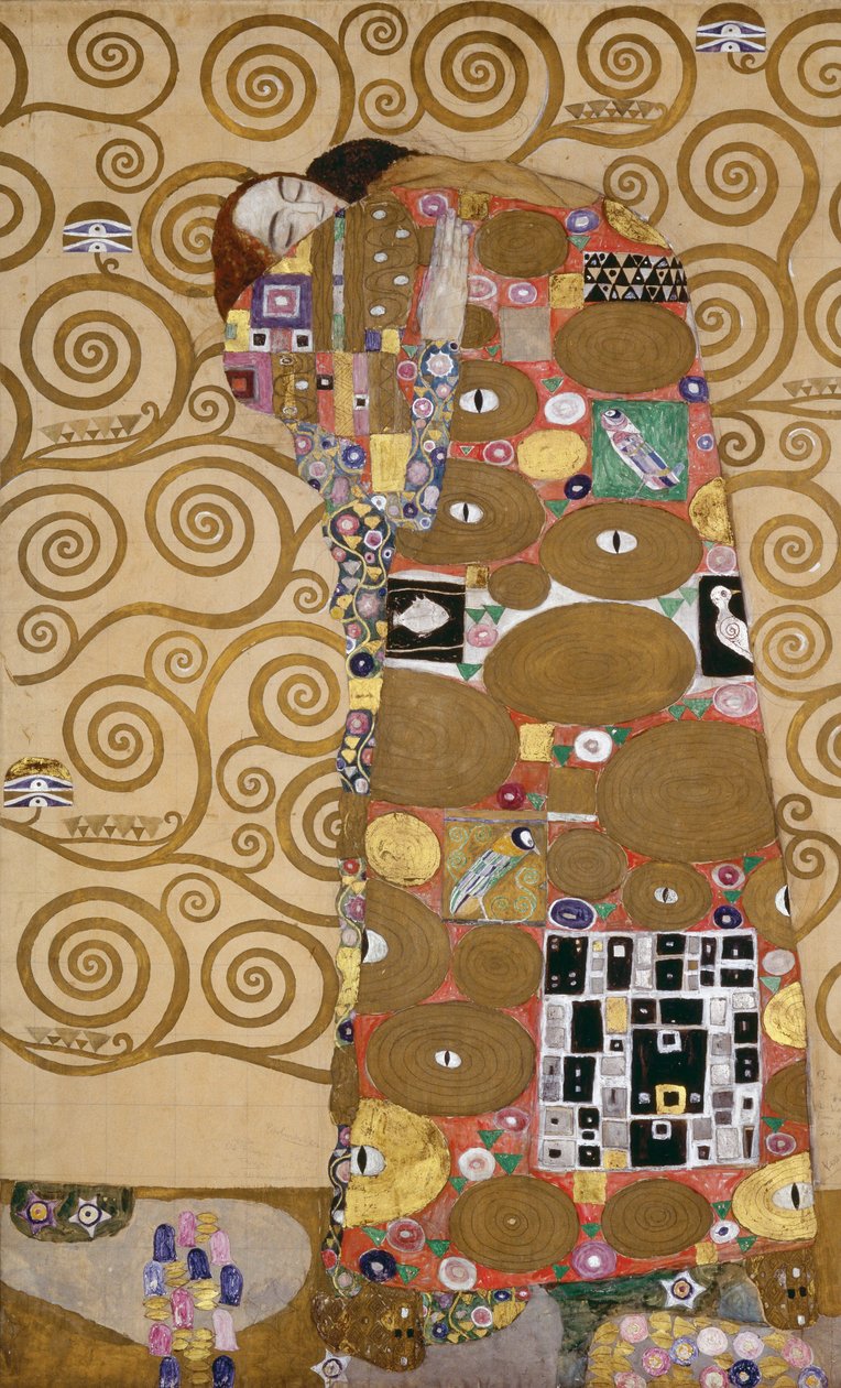 比利时布鲁塞尔斯托克莱宫楣画草图（水彩和铅笔） 作者 古斯塔夫·克里姆特