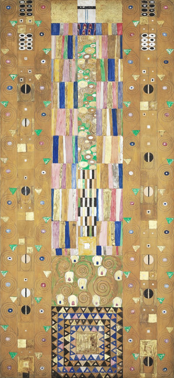 斯托克雷特壁画，细节：骑士，1905-1909。 作者 古斯塔夫·克里姆特