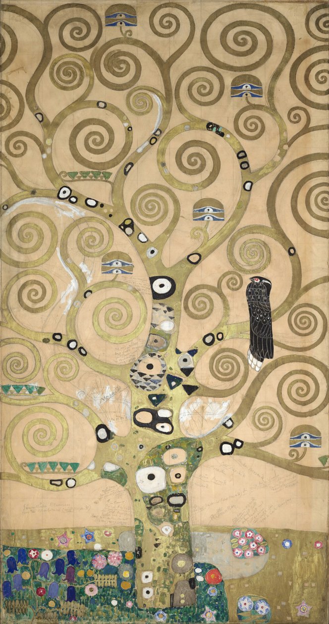斯托克莱特门楣，细节：生命之树，约 1905-09 年（纸板上的蛋彩画） 作者 古斯塔夫·克里姆特