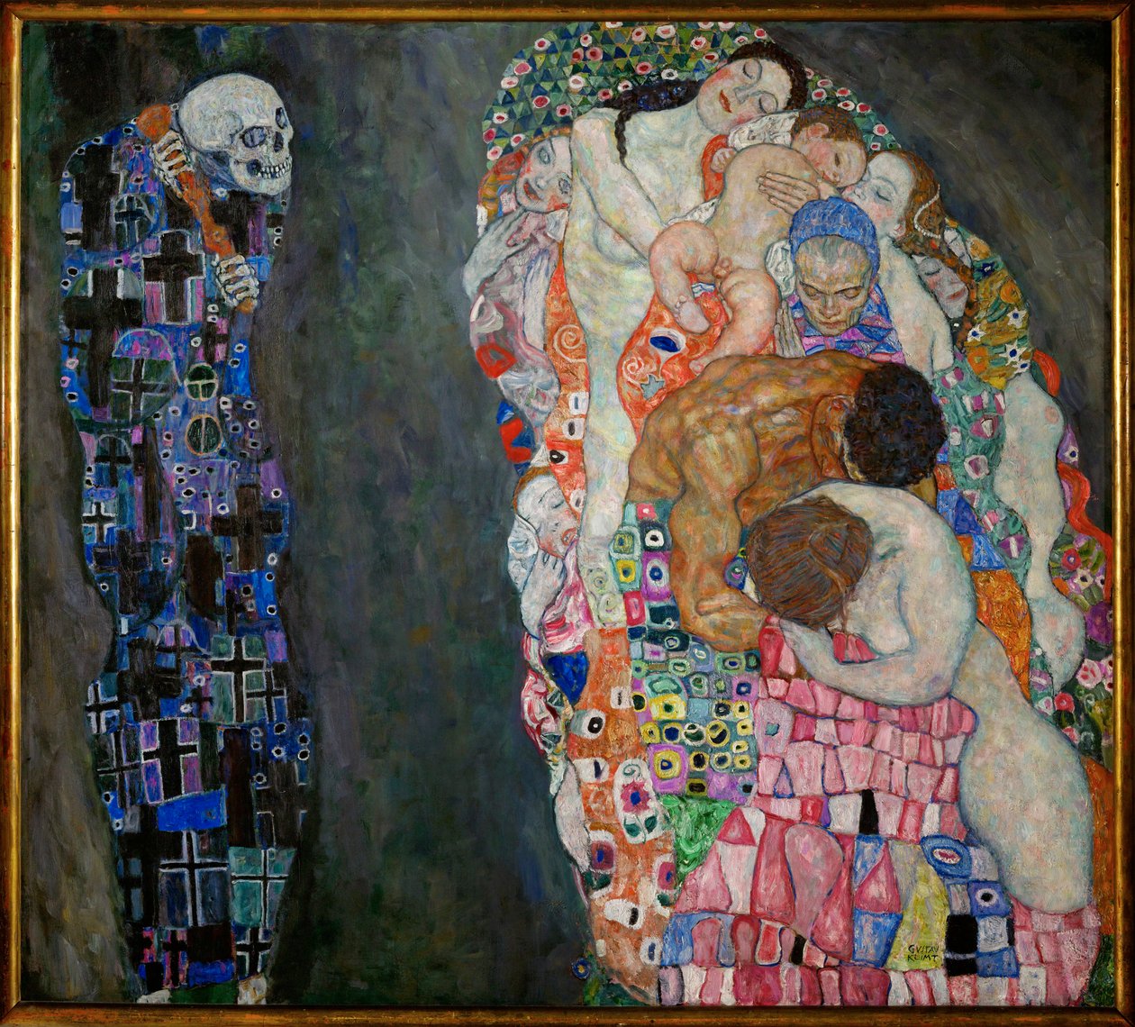 Tod und Leben，完成于 1915 年（布面油画） 作者 古斯塔夫·克里姆特