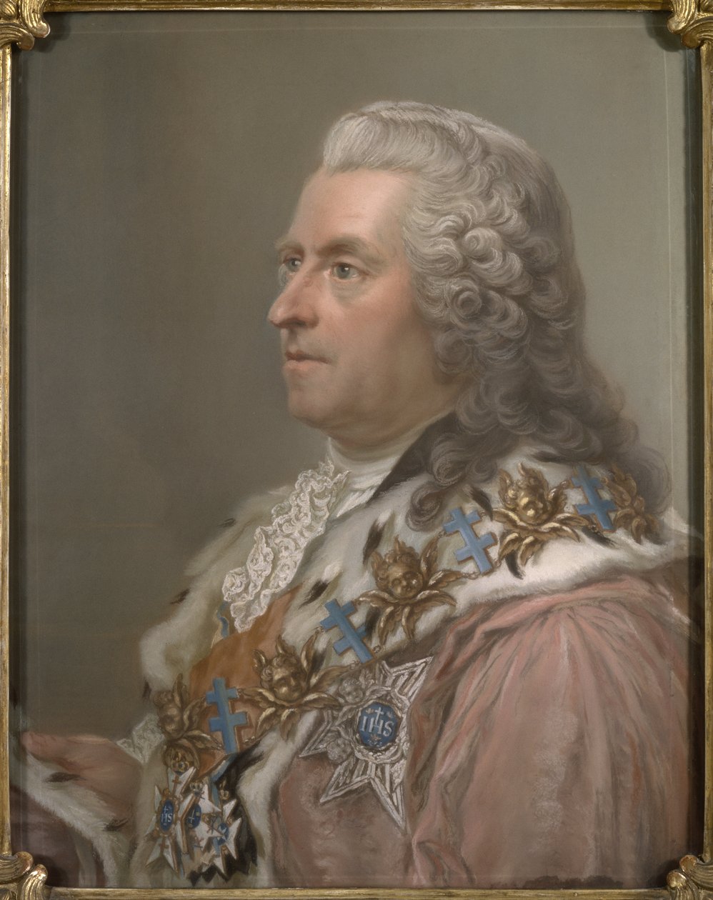 卡尔-古斯塔夫-泰辛伯爵（1695-1770）的肖像，由伦德伯格，古斯塔夫（1695-1786）绘制。纸上粉笔画 作者 古斯塔夫·伦德伯格