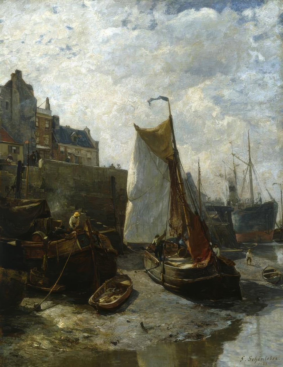 Ebbe im Hafen von Antwerpen 作者 古斯塔夫·舍伦贝尔