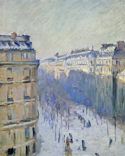 Boulevard Haussmann，雪的影响（Flers） 作者 古斯塔夫·卡耶博特