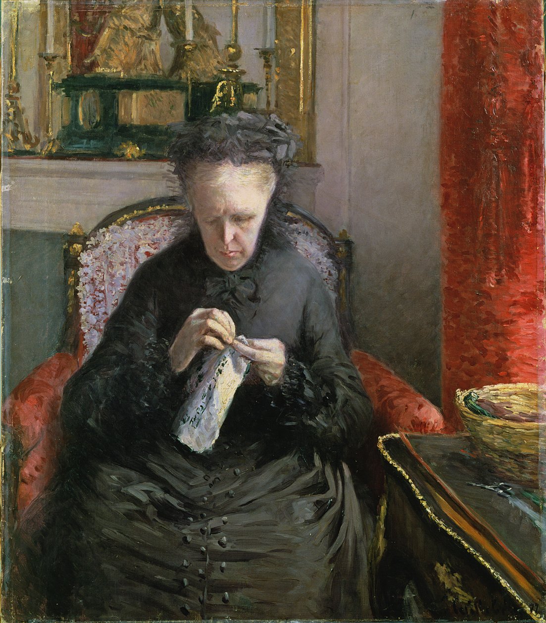 Martial Caillebotte女士，1877年 作者 古斯塔夫·卡耶博特