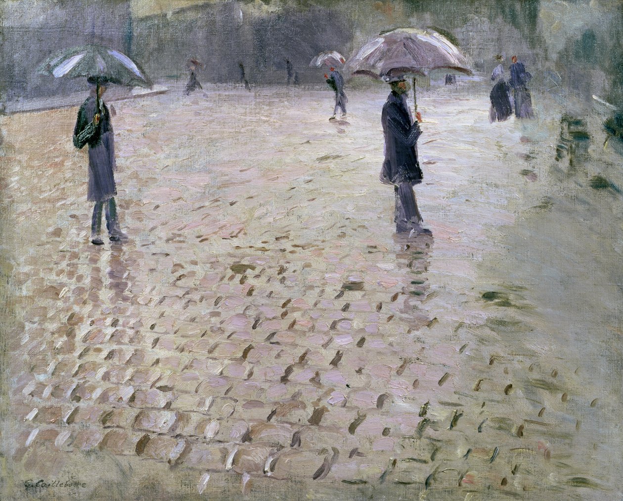 1877年雨天巴黎街的研究 作者 古斯塔夫·卡耶博特