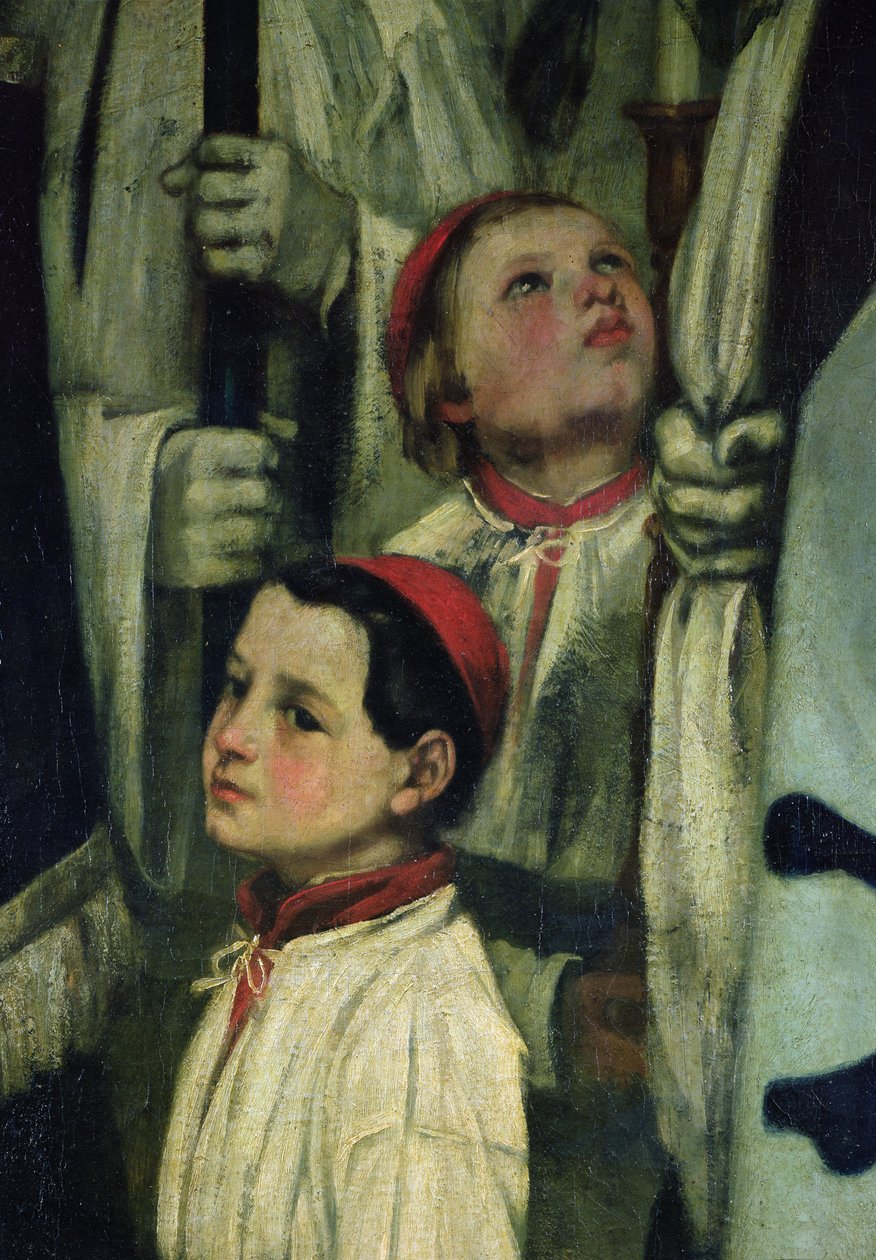 在Ornans的一个埋葬细节的choirboy，1849-1850油画布 作者 古斯塔夫·库尔贝