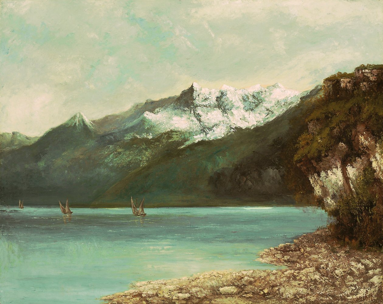 日内瓦湖和Dents du Midi，1877年 作者 古斯塔夫·库尔贝