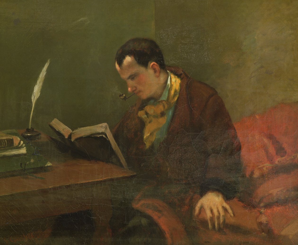 Charles Baudelaire（1821-67）1847年的肖像 作者 古斯塔夫·库尔贝