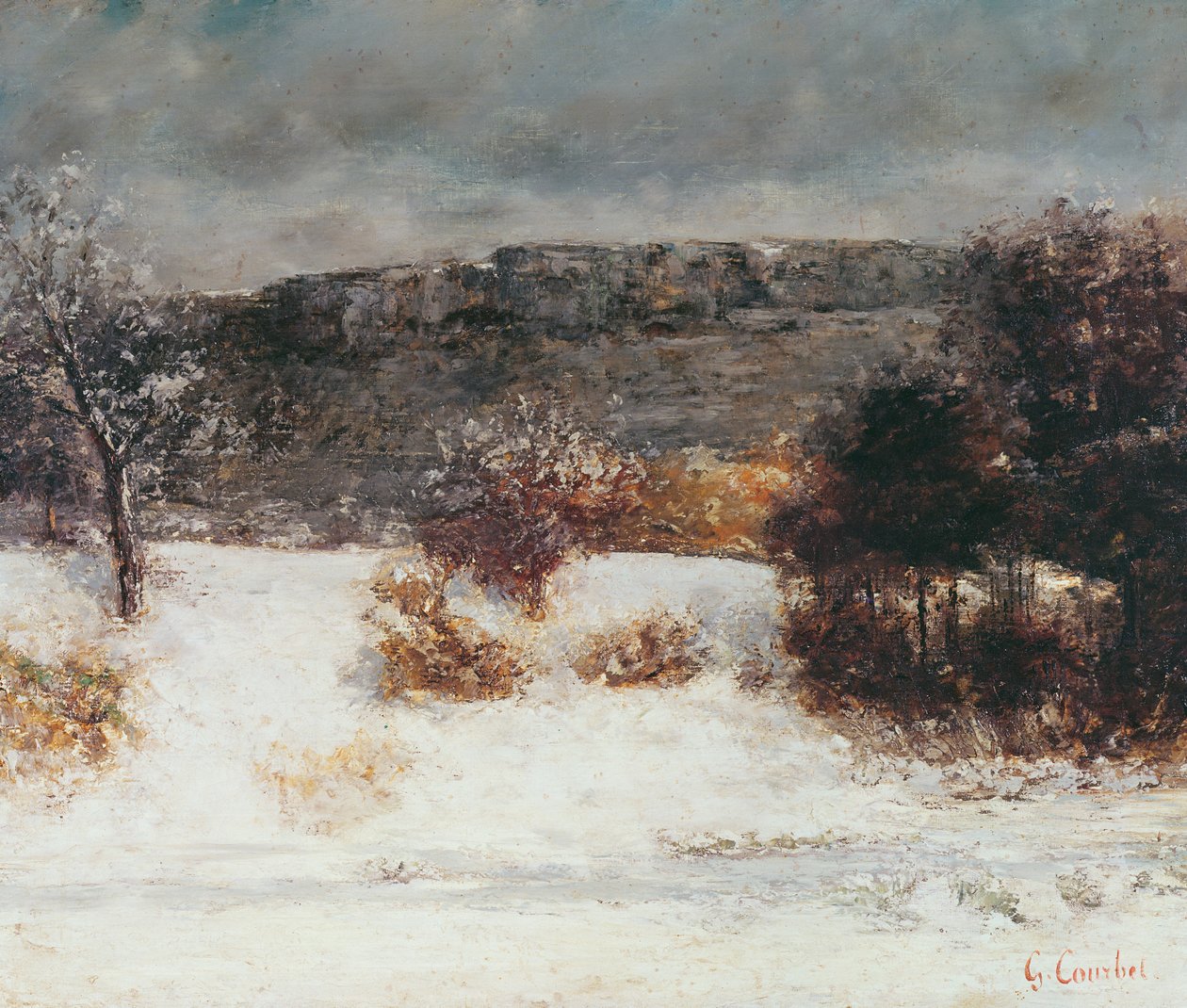 雪域景观（Loue Valley），c.1876 作者 古斯塔夫·库尔贝