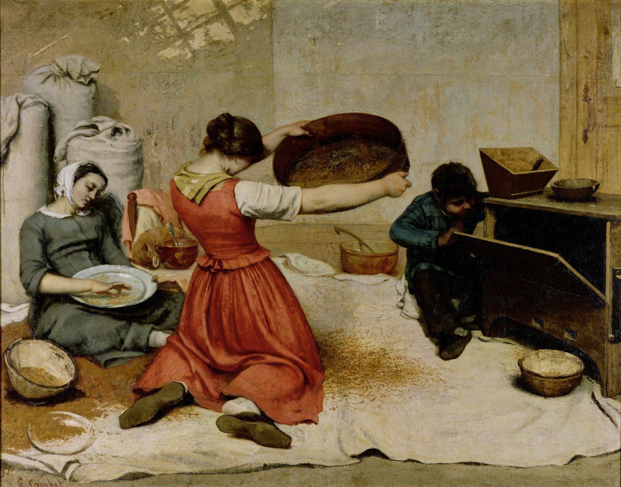 The Winnowers，1855 作者 古斯塔夫·库尔贝
