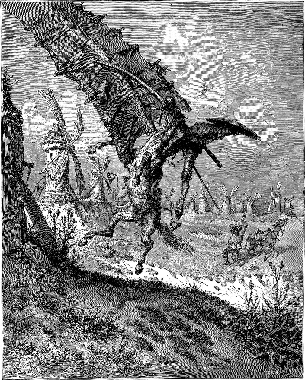 与风车一起冒险 作者 古斯塔夫·多尔（Gustave Dore）
