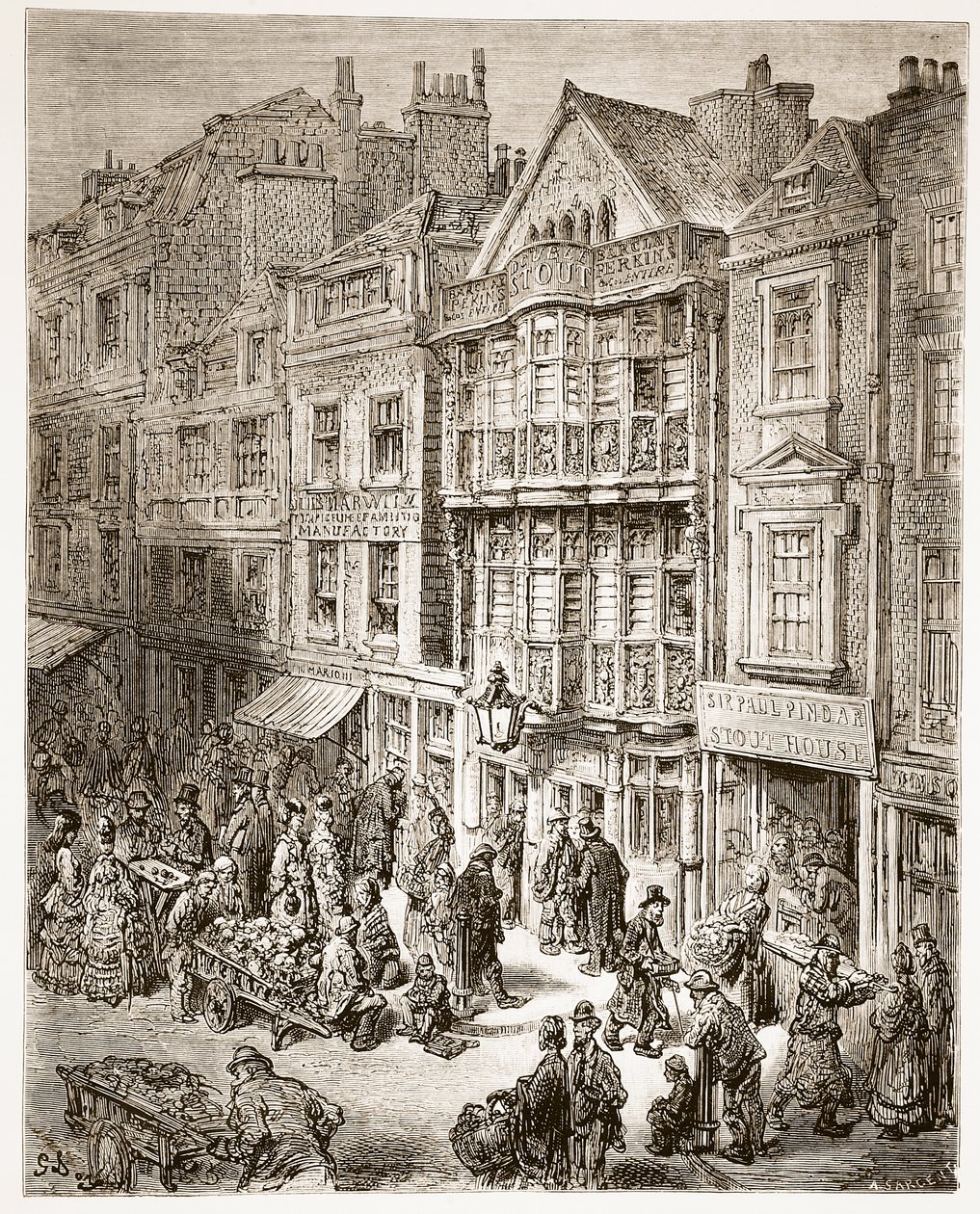 Bishopsgate街，来自&39;伦敦，一个朝圣&39;，由William Blanchard Jerrold（1826-94）编写，并由A. Sargent，酒吧雕刻。 1872年 作者 古斯塔夫·多尔（Gustave Dore）