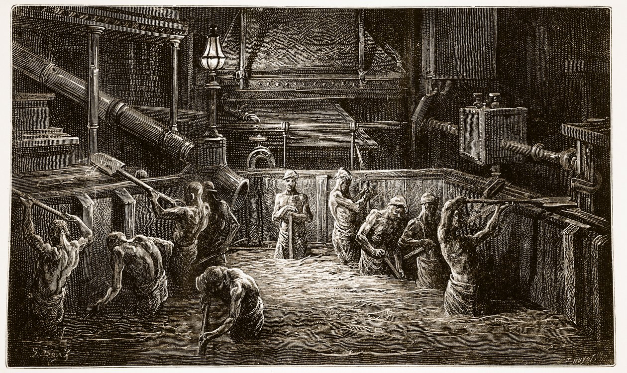 工作中的酿酒师，来自&39;伦敦，一个朝圣&39;，由William Blanchard Jerrold（1826-84）撰写，并由J. Huyot，酒吧雕刻。 1872年 作者 古斯塔夫·多尔（Gustave Dore）