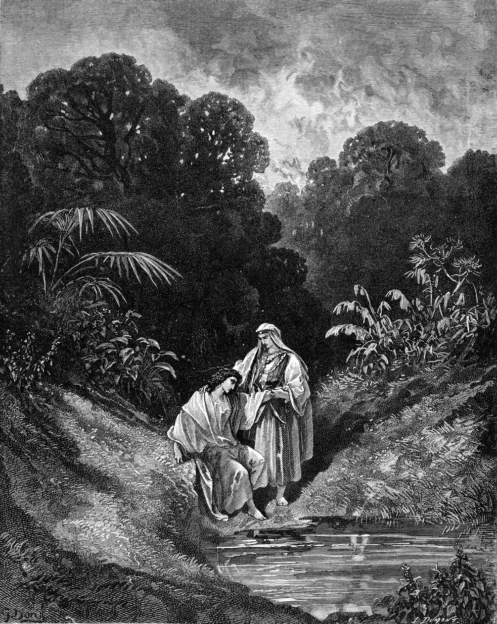 大卫和乔纳森，由古斯塔夫·多雷雕刻。 - 圣经 作者 古斯塔夫·多尔（Gustave Dore）