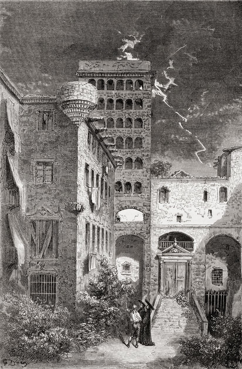 1978年的El Palacio de la Inquisicion，1878年（木版画） 作者 古斯塔夫·多尔（Gustave Dore）