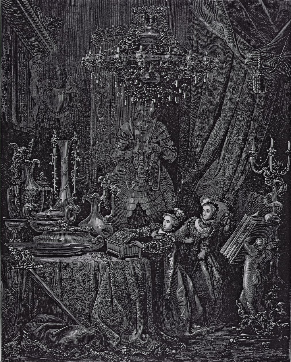 查尔斯·佩罗（Charles Perrault，1828-1703）1893年的“蓝胡子”插图 作者 古斯塔夫·多尔（Gustave Dore）