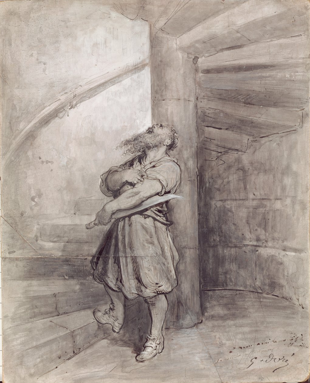 查尔斯·佩罗（Charles Perrault）的“蓝胡子”插图，c.1868（纸和笔墨水） 作者 古斯塔夫·多尔（Gustave Dore）