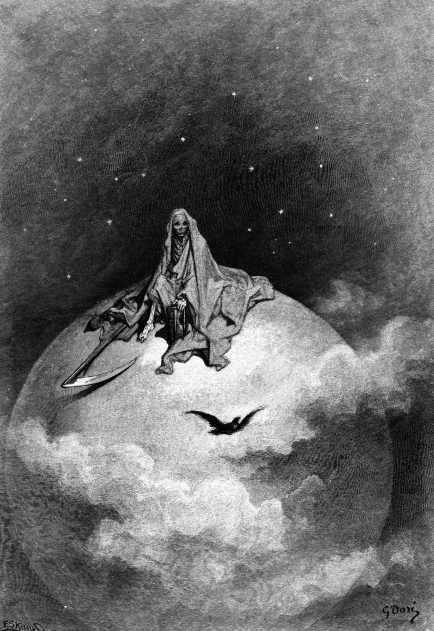 埃德加爱伦坡的&39;The Raven&39;，1882年的插图 作者 古斯塔夫·多尔（Gustave Dore）