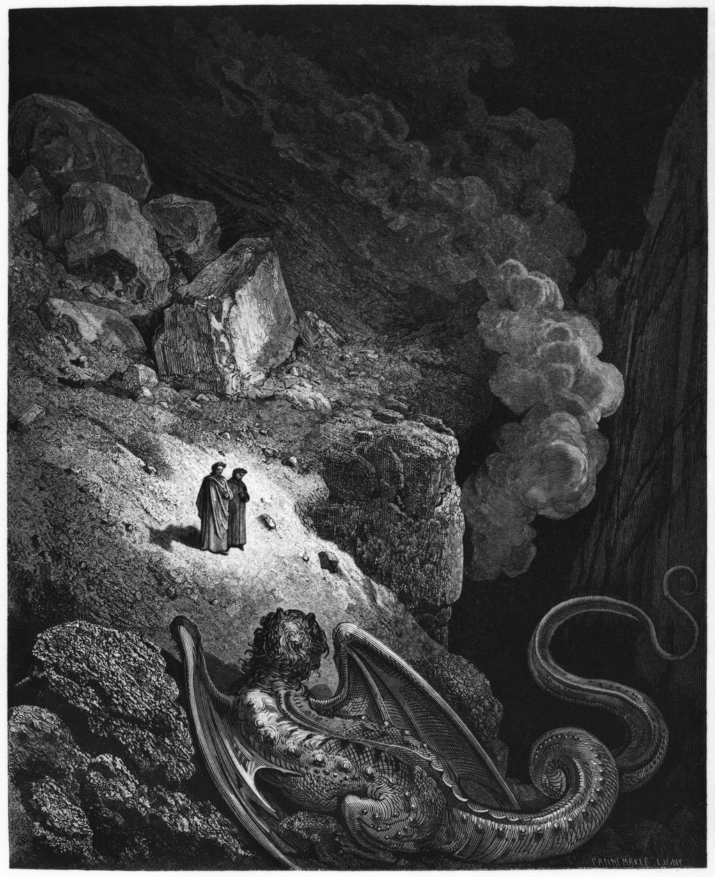 来自“神曲”（Inferno）的插图作者：Dante Alighieri（1265-1321）巴黎，1885年出版 作者 古斯塔夫·多尔（Gustave Dore）
