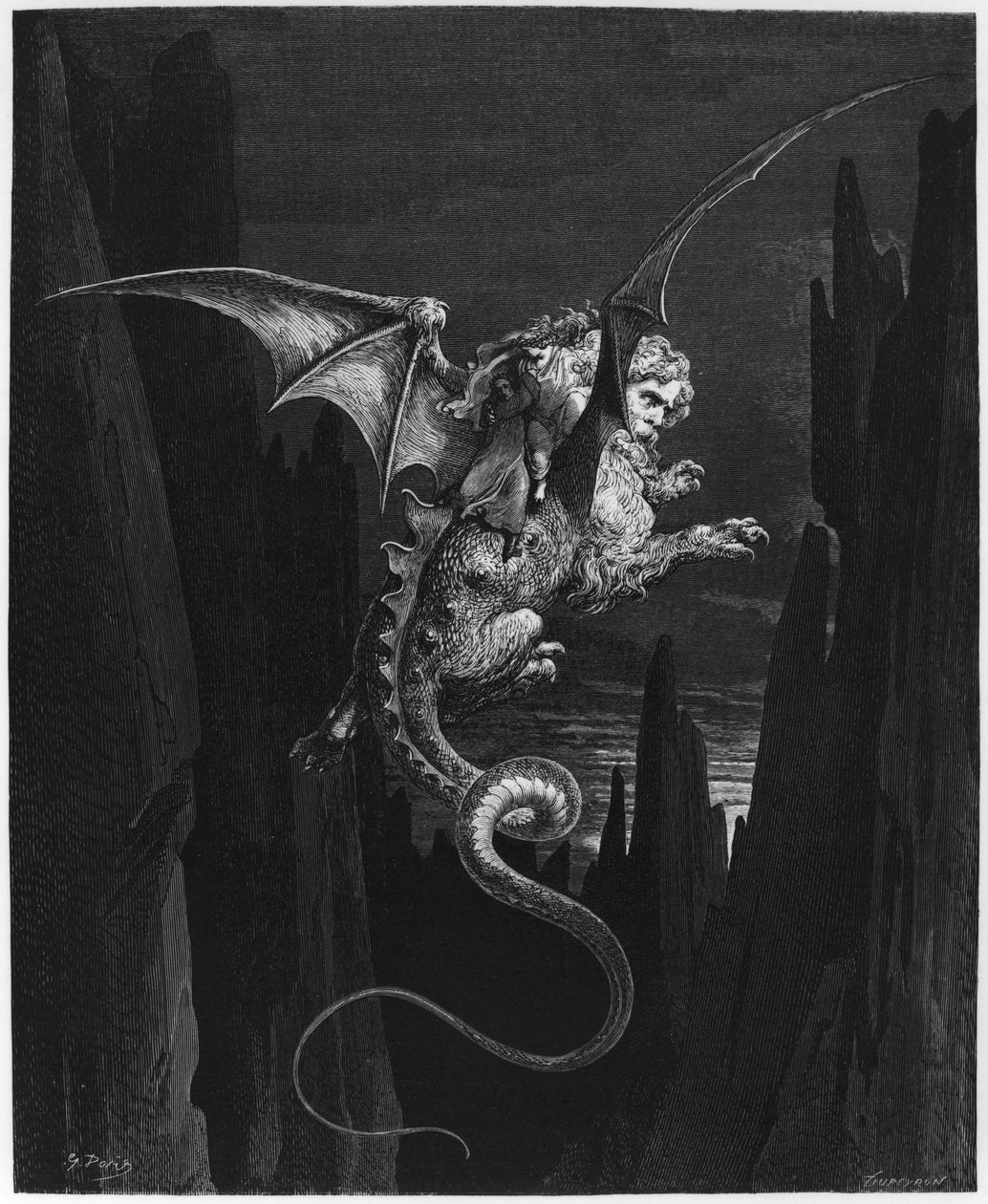 来自“神曲”（Inferno）的插图作者：Dante Alighieri（1265-1321）巴黎，1885年出版 作者 古斯塔夫·多尔（Gustave Dore）